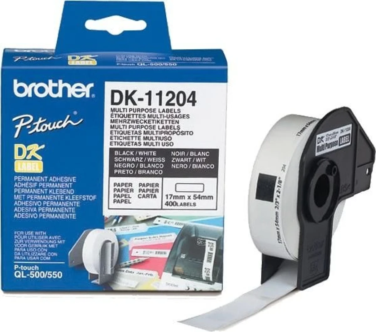 ROLLO ETIQUETAS BROTHER DK11204 17X54 - miniatura 4