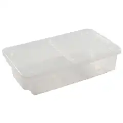 Oppbevaringsboks 55L transp. flat m/lok