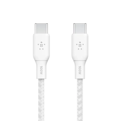 100W USB-C to USB-C Braided Cable 3M, White