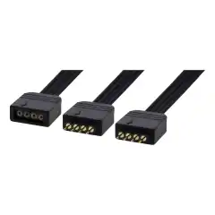 DELTACO GAMING 2-way LED Strip splitter cable, passive, 4-pin, 0.15m,