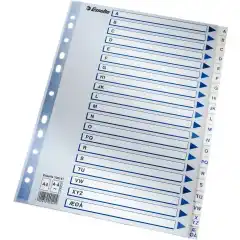 Esselte Register plast A4 A-Å blå/hvit