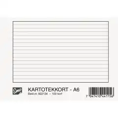 EMO Kartotekkort A6 linjert 200g (100)