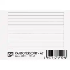 EMO Kartotekkort A7 linjert 200g (100)