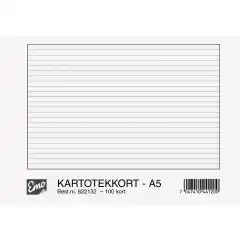 EMO Kartotekkort A5 linjert 200g (100)