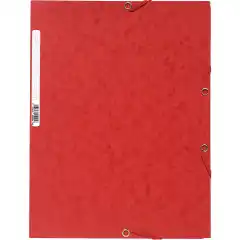 Exacompta Strikkmappe A4 3 kl 400g rød