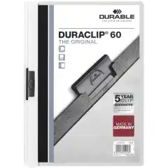 Durable Duraclip Klemmappe A4 60 ark hvit