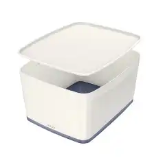 Leitz Oppbevaringsboks m/lokk L hvit/grå