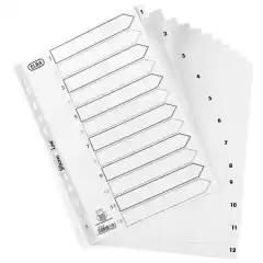 Elba Register A4 PP 1-12 hvit