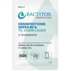Bactitox Single Wipes overflatedesinfeksjon 80% (Display/100