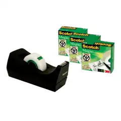 Scotch 810 C383S Teipdispenser sort + 3 rl. 19mmx7,5m