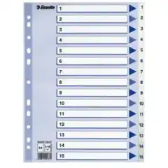 Esselte Register PP A4 1-15 hvit