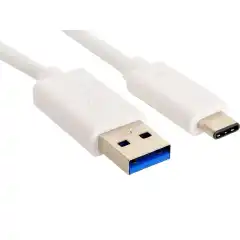 USB-C 3.1 to USB-A 3.0 Cable, White (1m)