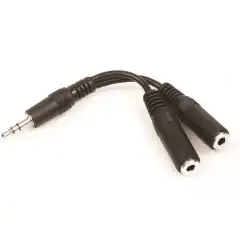 MiniJack Splitter 1-2, Black
