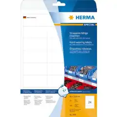 Herma Etiketter Slitesterke A4 66x33,8mm hvit (25)