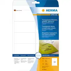 Herma Transparent Glossy folieetikett A4 96x50,8 (25)