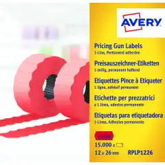 Etiketter til prismerker 26x12 G2 fl.rød 10 ruller