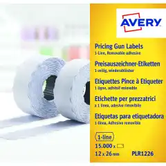 Etiketter til prismerker 26x12 G1 hvit 10 ruller