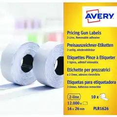 Etiketter til prismerker 26x16 G1 hvit 10 ruller