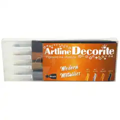 Artline Decorite Brush Modern Metallic 4-pk