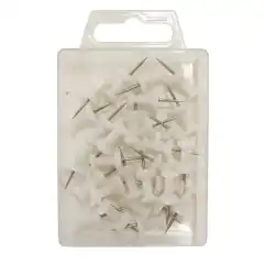 Büngers Kartnåler Push-Pin 30/pr.eske hvit