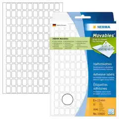 Herma Etiketter Movables 8x12mm hvit