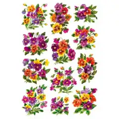 Herma Klistremerker Decor Violbuketter glitter