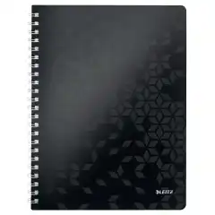 Notatbok WOW PP A4 Linj 80a m/hull Sort