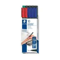 STAEDTLER Merkepenn Lumocolor Perm. 0,6mm assortert (10)