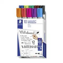 STAEDTLER Whiteboard merkepenn Lumocolor rund 2mm ass (10)