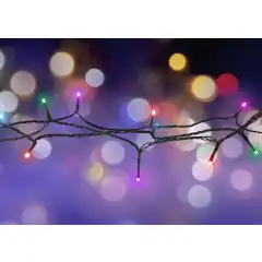 Lyslenke, 5 m, 40 LED, adapter, utendørs, RGB