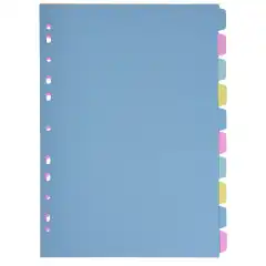 Skilleblad A4 10-delt 150g 4 farger