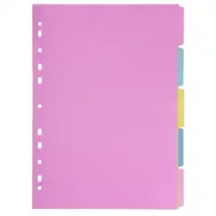 Skilleblad A4 5-delt 150g 4 farger