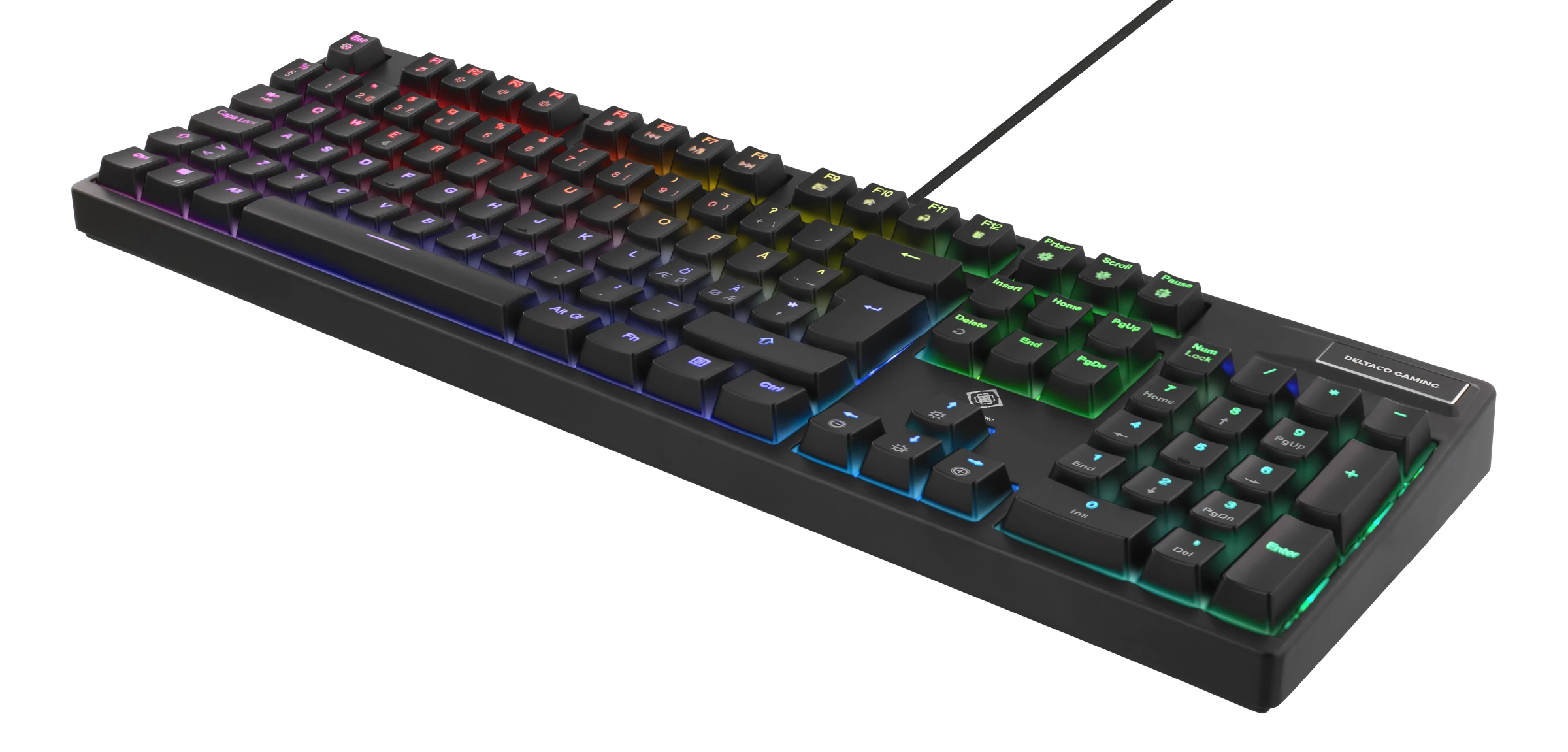 Deltaco Gaming Keyboard, Red Switches, Rgb, Black - | Yaha.no