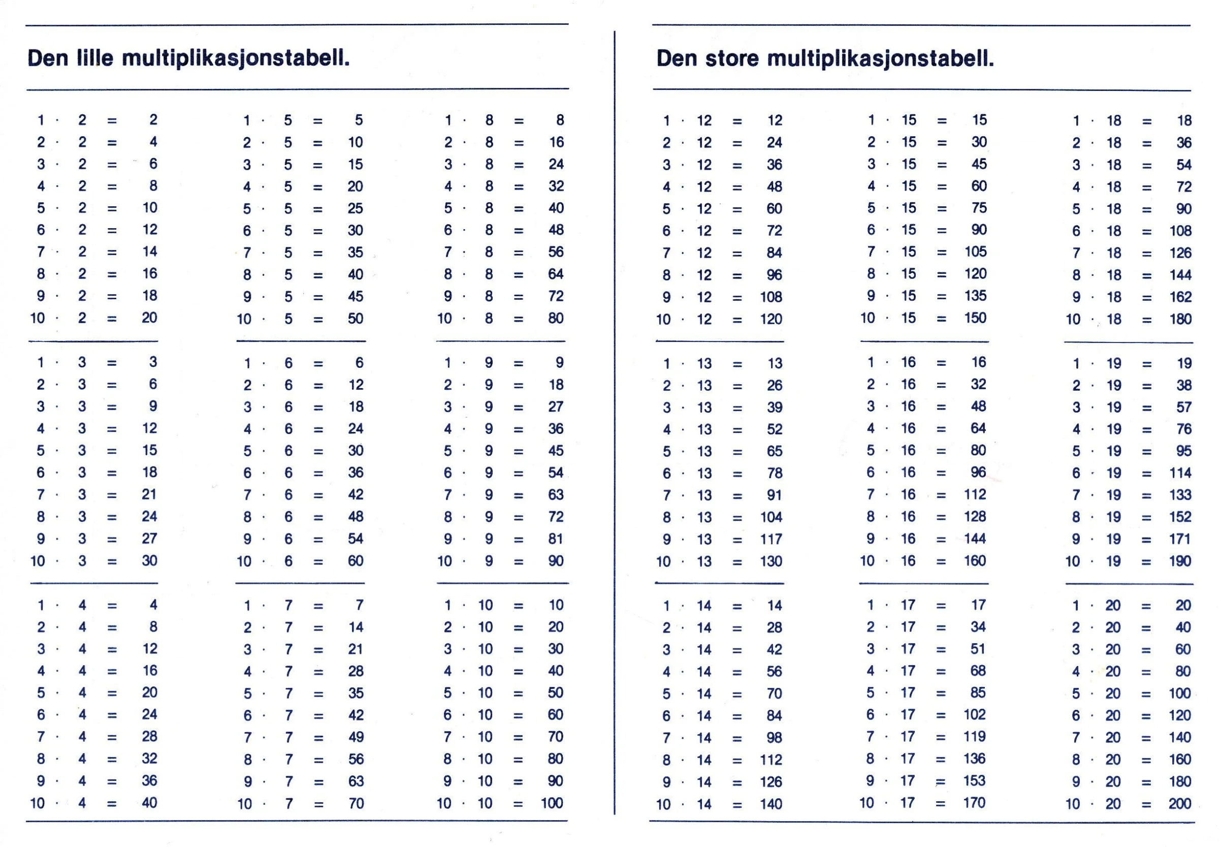 Emo Timeplan A5 Gangetabell | Yaha.no